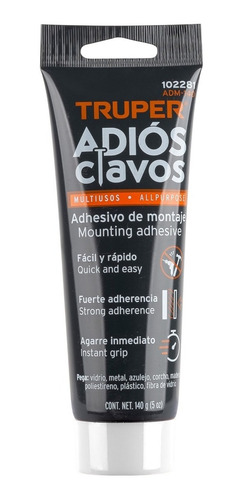 Adhesivo De Montaje Adiós Clavos, 140 G, Truper 102281