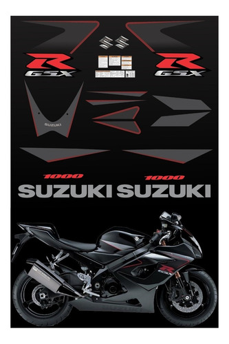 Kit Adesivos Emblemas Suzuki Srad Gsxr 1000 Gsx 1000r 2006 Preta Ca-00648