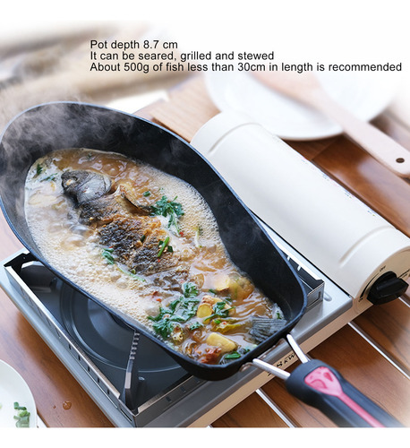 Frigideira Oval Antiaderente Para Peixe Grelhado