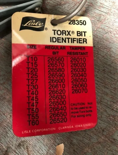Identificador De Medidas Tornillos Torx T10 A T60 Lisle