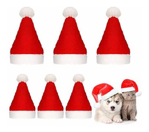 Beiabang 10 Pcs Perro Gato Mascota Sombrero De Santa Navidad