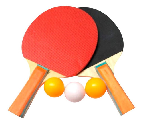 Set Ping Pong 2 Paletas + 3 Pelotas Combo Tenis Mesa Kit Pin