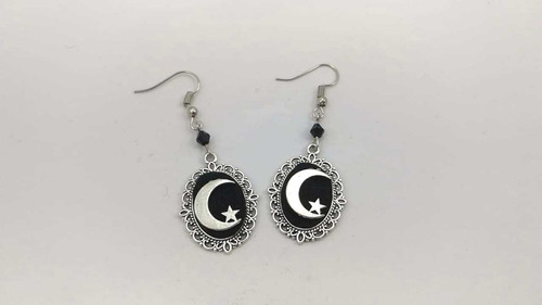 Aretes Base Luna Estrella Goth Dark Goticos