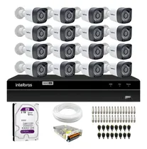 Comprar Kit 16 Câmeras Tf1080p Infra 20m Dvr Intelbras e Tudo Forte 16 Canais 2tb Cor Branco