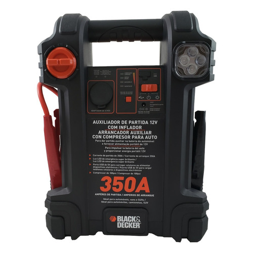 Auxiliar De Partida E Compressor Black E Decker 350a Js350cc