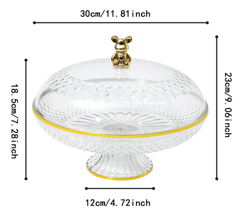 Pastel De Placa De Fruta Stand With Dome Clear Versátil