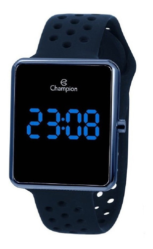 Relógio Champion Unissex Digital Led Ch40081a Azul Quadrado