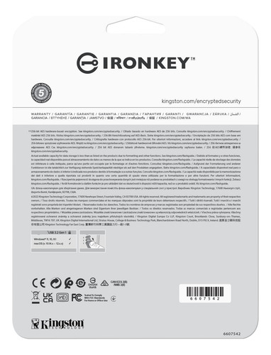 Kingston Ironkey Vault Privacy 50 Usb-c 256gb Flash Drive |