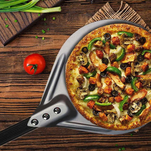 ... Pizza Giratoria Con Pala De Pizza De Aluminio Redonda