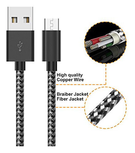 Gopala - Cable Micro Usb Para Android (6 Unidades, 5 Pies, N