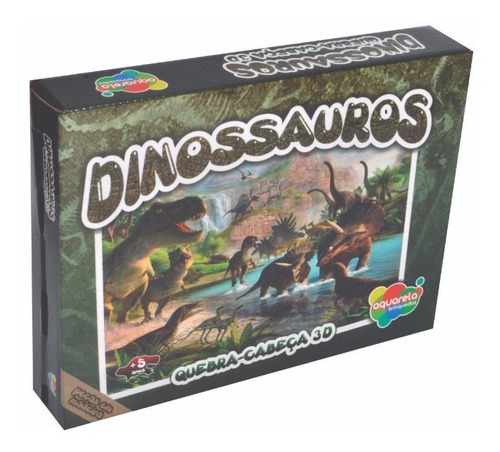 Quebra Cabeça 3d Dinossauros Mdf Brinquedo Educativo Infanti