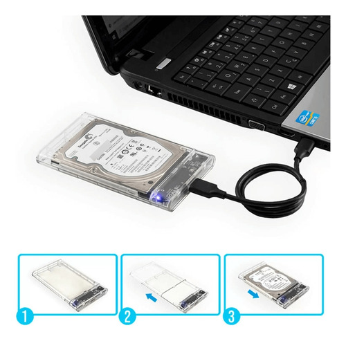 Case Gaveta Hd Sata Usb3.0 5gpbs Notebook Transparente- 206j
