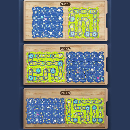 Juego De Pista De Rompecabezas Modelo Espacial 16 Piezas.