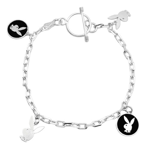 Pulsera Playboy En Plata 925 Color Plateado Diámetro 8 Cm Largo 18 Cm