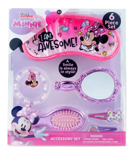 Minnie Mouse Set Accesorios Para Cabello 6 Piezas