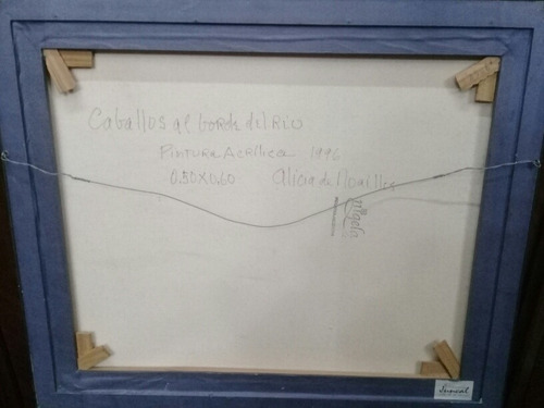 Acrílico Sobre Tela De Alicia De Noailles. Caballos. (Usado)