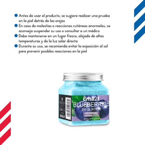 Exfoliante Corporal 350ml Hidratante Piel Suave Reafirmante Mora Azul