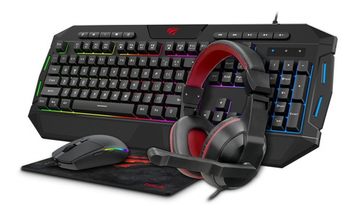 Combo Gamer Havit Kb501 Teclado,mouse,pad Y Auriculares |css