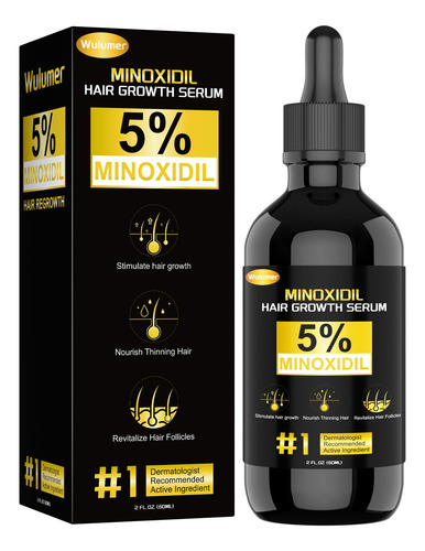 Tratamiento Anticaída Wulumer Minoxidil 5% Serum 60 Ml/2 Oz