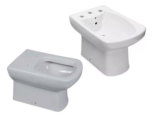 Inodoro Corto Roca Dama Senso + Bidet 1  Agujero