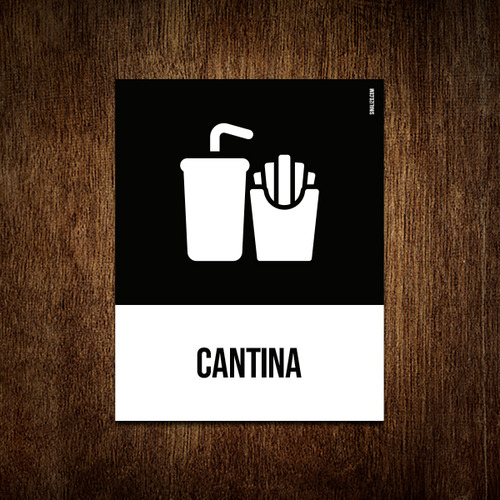 Placa Sinalização Ícone - Cantina 18x23