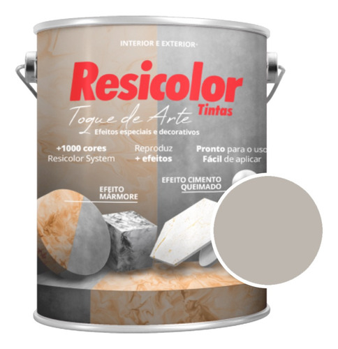 Acrílico Resicolor Cemento Quemado Color Zepelim 5kg