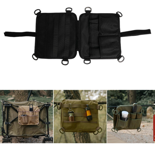 Bolsa Colgante Para Reposabrazos De Silla De Camping, Negro
