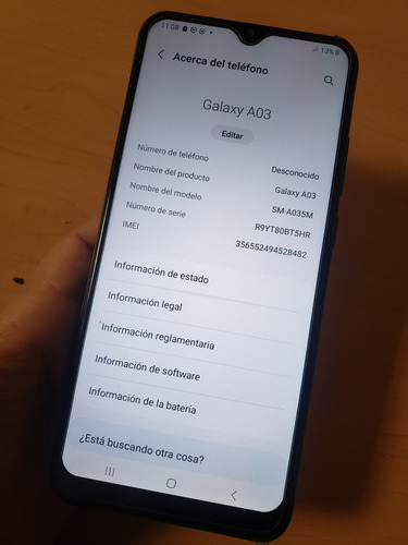Smarphone Samsung A03 (Usado)