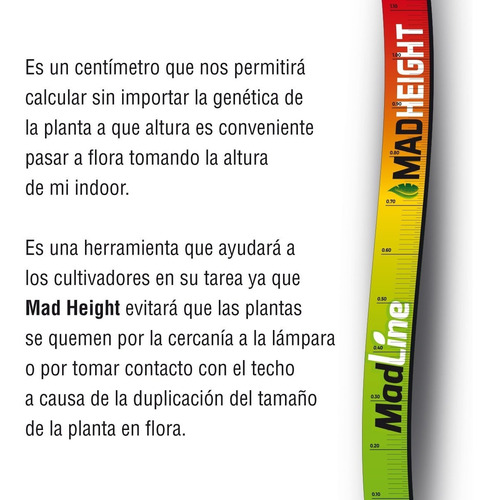 Imagen 3 de 9 de Centímetro Para Indoor Mad Height 160cm Accesorio Cultivo