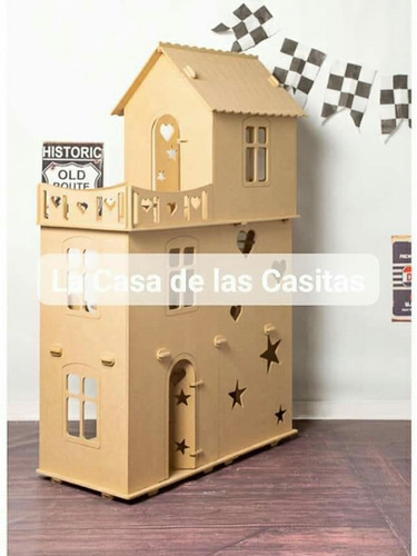Casita De Muñecas Xxl Para Barbie Con Terraza Y 26 Muebles