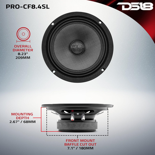 Altavoz Ds18 Pro-cf8.4sl De 8 Pulgadas De Fibra De Carbono,