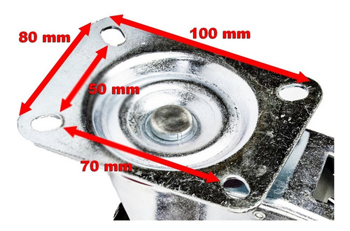 Imagem 6 de 8 de Rodízio Giratório De Borracha S/ Trava 5 Pol 125mm Beltools