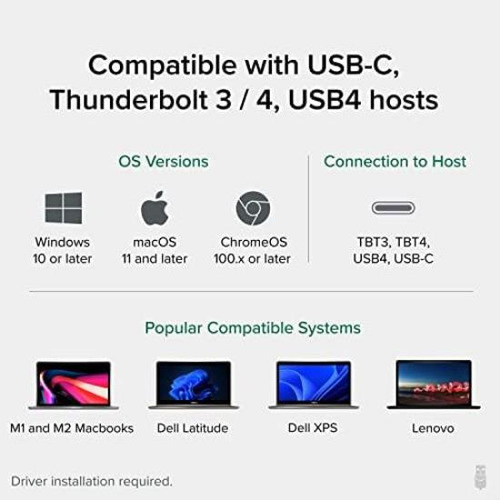 Estación De Acoplamiento Usb-c Enchufable Para 3 Monitores