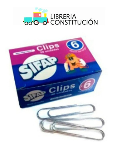 Clips Sifap Nº6 45 Mm Metal Plata X 50 Unidades 