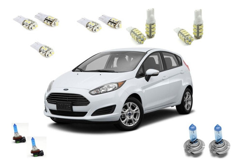 Kit Lampada Led +super Branca Farol/milha Ford New Fiesta Ka