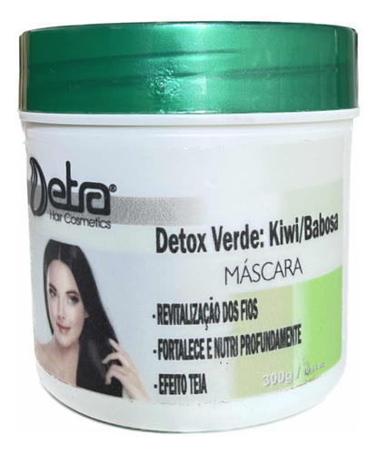 Detra Hair Máscara Detox Verde Kiwi/babosa 300g