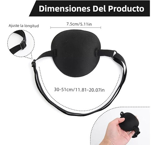 Nuevo 3 Pzs Parche For Ojo 3d Ajustable Gafas Piratas