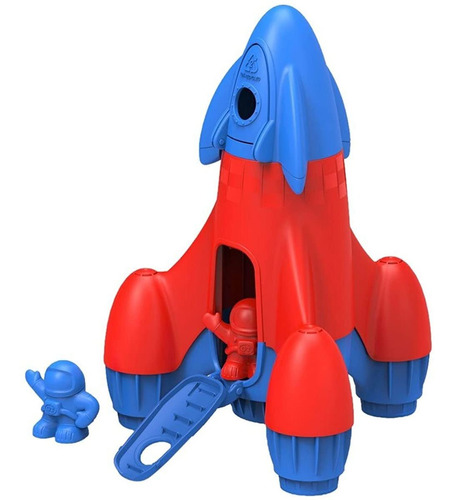 Cohete Green Toy Con 2 Astronautas, Color Azul/rojo.