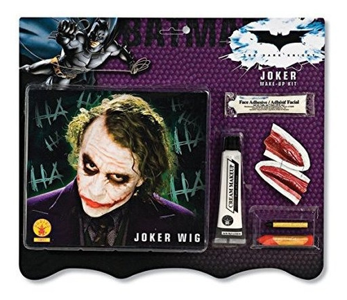 Batman Joker Deluxe Peluca Y Maquillaje Kit, Negro, Un Tamañ
