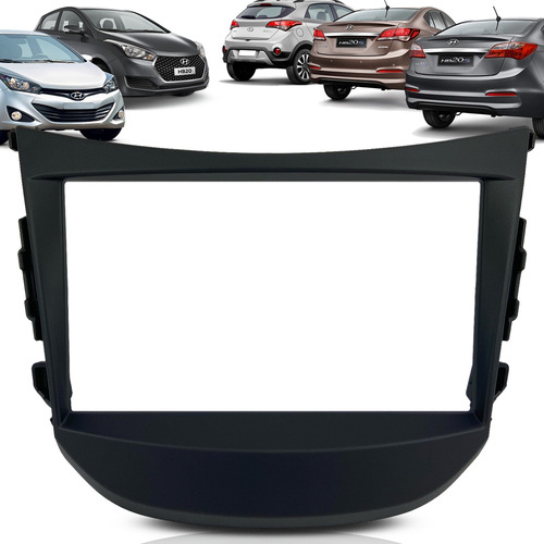 Imagem 1 de 7 de Moldura De Painel 2 Din Multimidia Dvd Mp5 Hyundai Hb20 Hb20s Hb20x 2012 2013 2014 2015 2016 2017 2018 2019 Preto