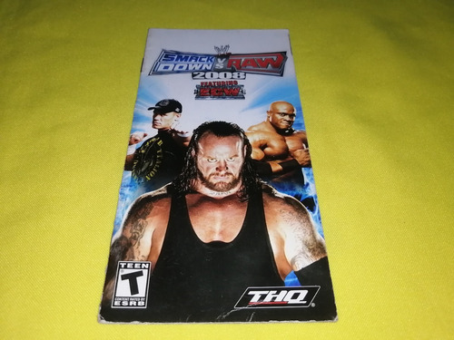 Manual Original Smackdown Vs Raw 2008 Psp 