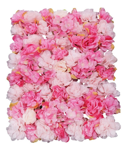 6 Panel Pared Flor Artificial Seda Rosa Hortensia Falsa Para
