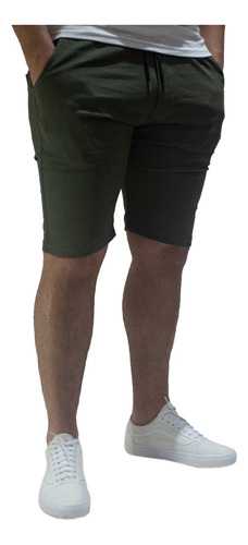 Bermuda Hombre Gabardina Pantalon Corto No Cargo Más Colores