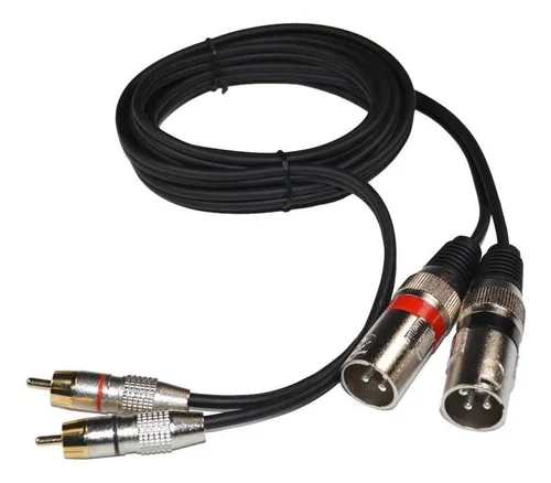 Hqrp Dual Xlr Macho Y Doble Rca Macho Phono Enchip Twin Sign