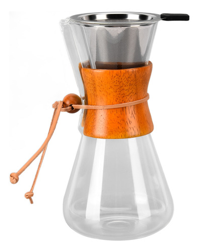 Cafetera De Vidrio Con Gotero Para Verter, 550 Ml, Bamboo Cl