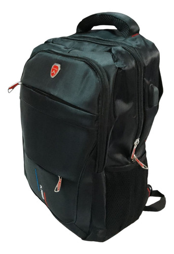 Mochila Porta Notebook Urbana Escolar Viaje C/ Usb 4 Cierres