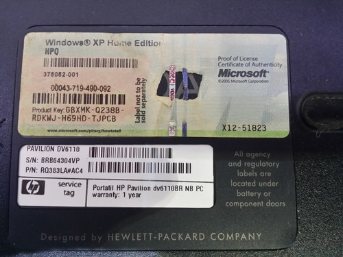 Notebook Hp Pavilion Dv6110 Com Defeito No Estado