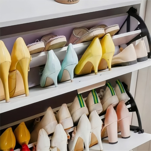 Zapatero Organizador Con 3 Puertas Y 2 Filas Color Blanco