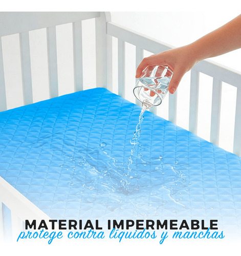 Plasticuna Protector Impermeable Para Corral Cuna Bebes Azul Liso