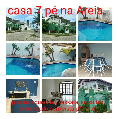 Casa Com Piscina Aquecida, Pé Na Areia, Ar Condicionado, Salão Jogos Com Mesa De Bilhar E Maquina De Vídeo Game Com Vários Jogos, Cascata Aquecida Automatizada, Lazer Completo, Segurança 24 Horas.